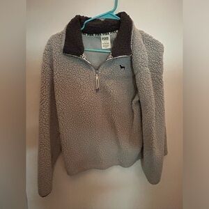 PINK Sherpa quarter zip